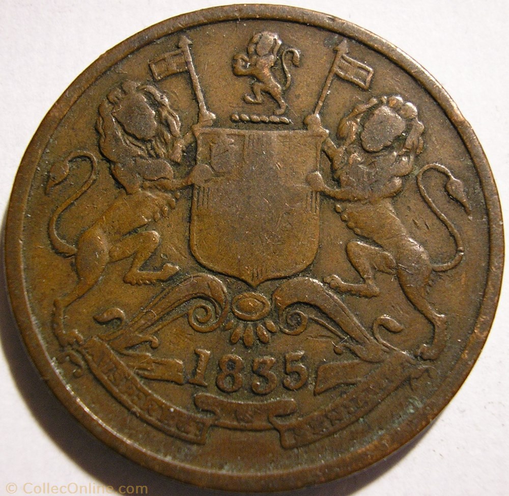 monnaie monde inde king william iv half anna 1835 madras