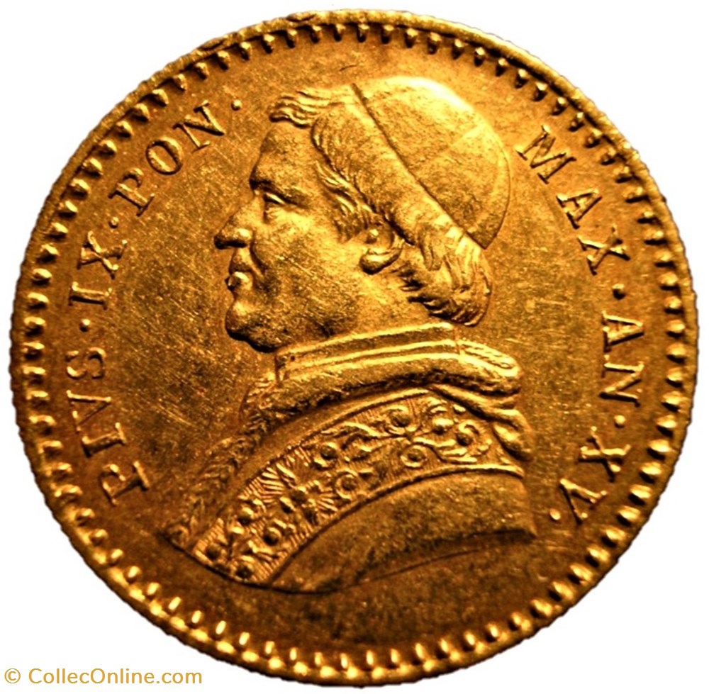 Pio IX, Papa - 2.5 Scudo 1860, Anno XV - Vaticano 3 monnaies monde pio ix papa 2 5 scudo 1860 anno xv vaticano