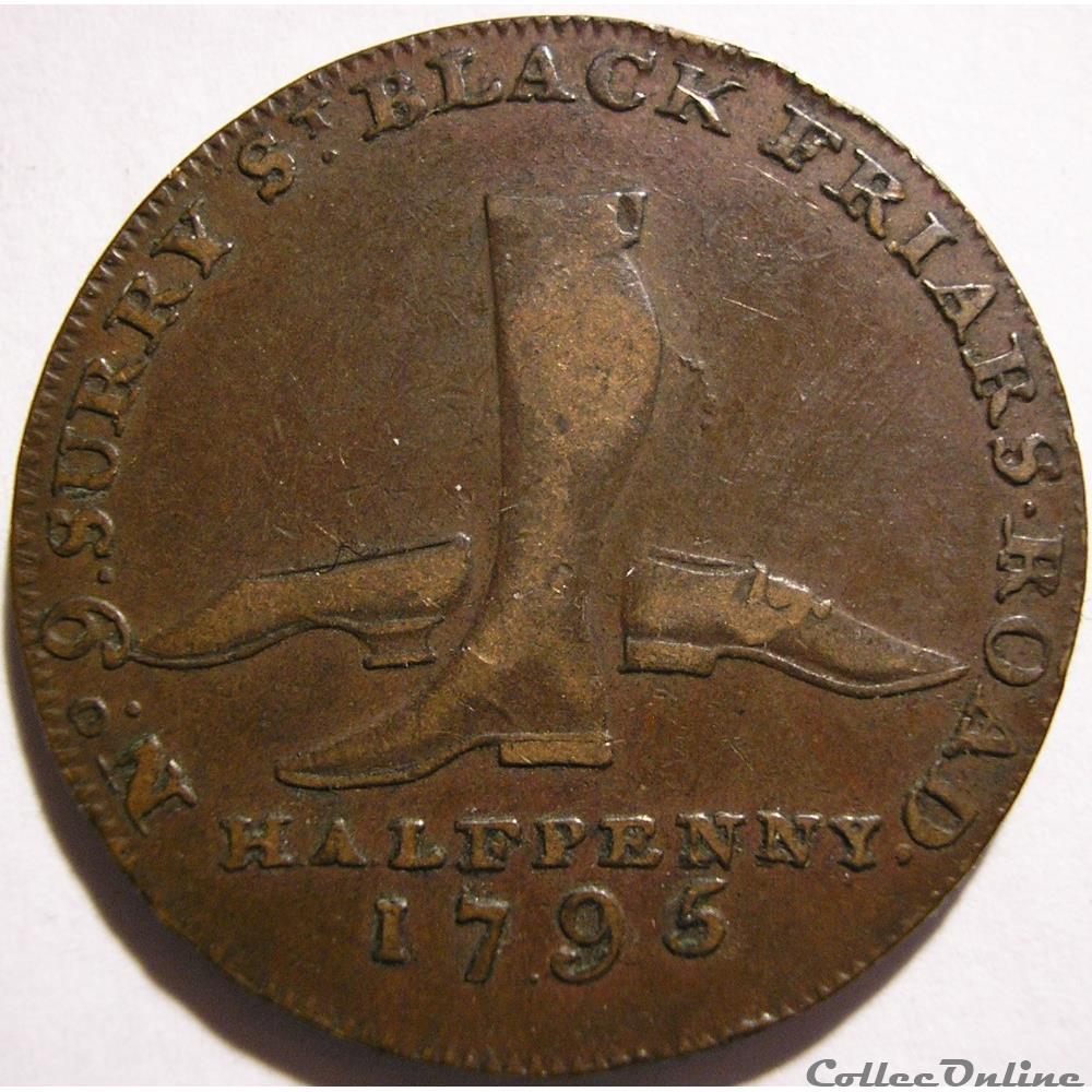 1795 HalfPenny Guest’s shoes - London, Middlesex monnaie monde royaume uni 1795 halfpenny guest s shoes london middlesex