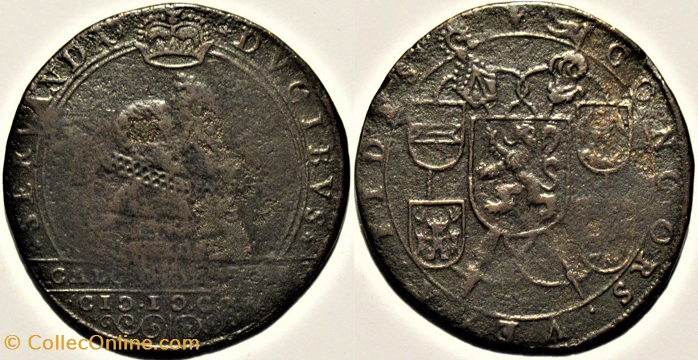 Albert & Isabelle - Concordia token 1615 - Antwerp, Spanish Netherlands. monnaies europe medievale pays bas espagnols albert isabelle concordia token 1615 antwerp spanish netherlands