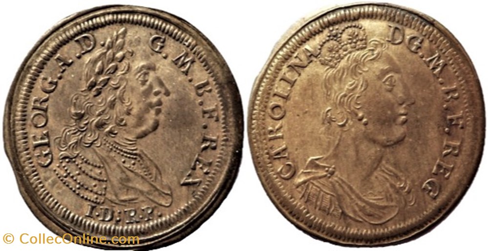 George II & Caroline of Great Britain, c.1727- Rechenpfennig J. Dietzel (var) monnaies paranumismatique jetons poids george ii caroline of great britain c 1727 rechenpfennig j dietzel var