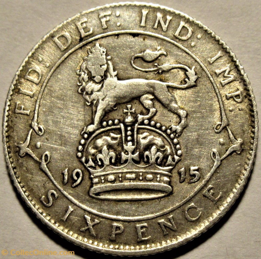 George V - 6 Pence 1915 - Great Britain 3 monnaies monde royaume uni george v 6 pence 1915 great britain