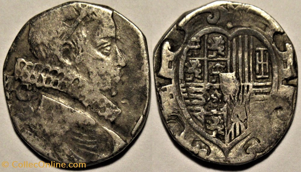 c.1621-23 Regno di Napoli 1 Tari - Filippo IV d'Absurgo monnaies europe medievale royaume de naples c 1621 23 regno di napoli 1 tari filippo iv absurgo