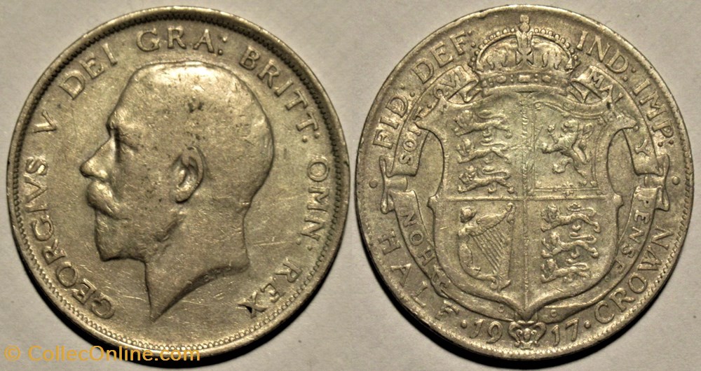 monnaies monde royaume uni george v half crown 1917 great britain
