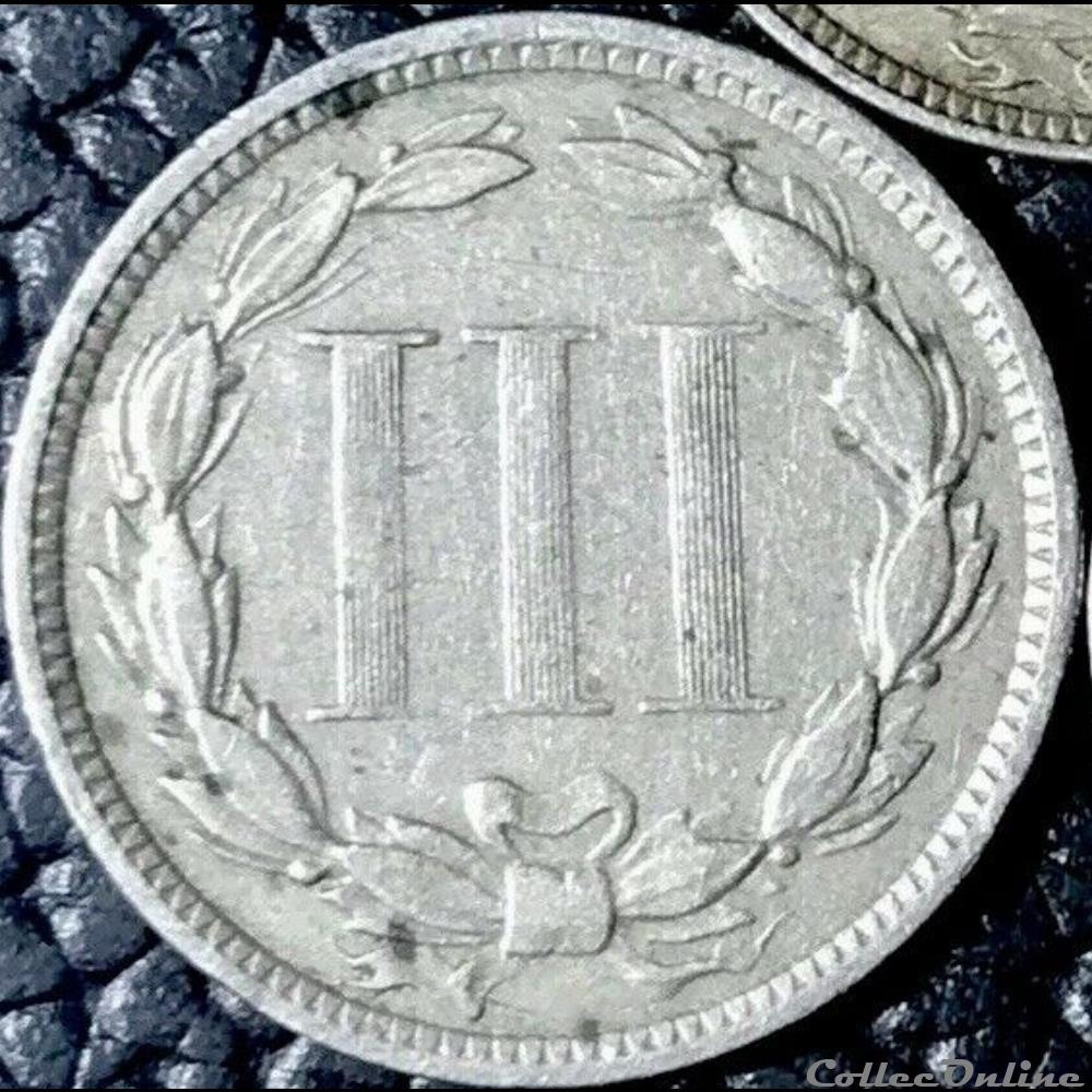 1873 - 3 Cents - Closed 3 monnaie monde etat uni 1873 3 cents closed 3