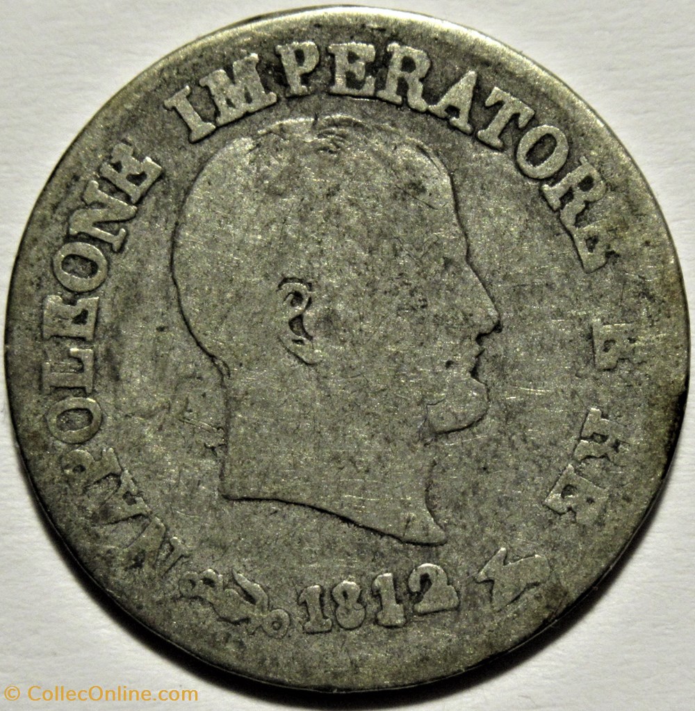 1812 Regno d'Italia, 10 Soldi Venezia - Napoleone I 2 monnaies monde italie 1812 regno italia 10 soldi venezia napoleone i