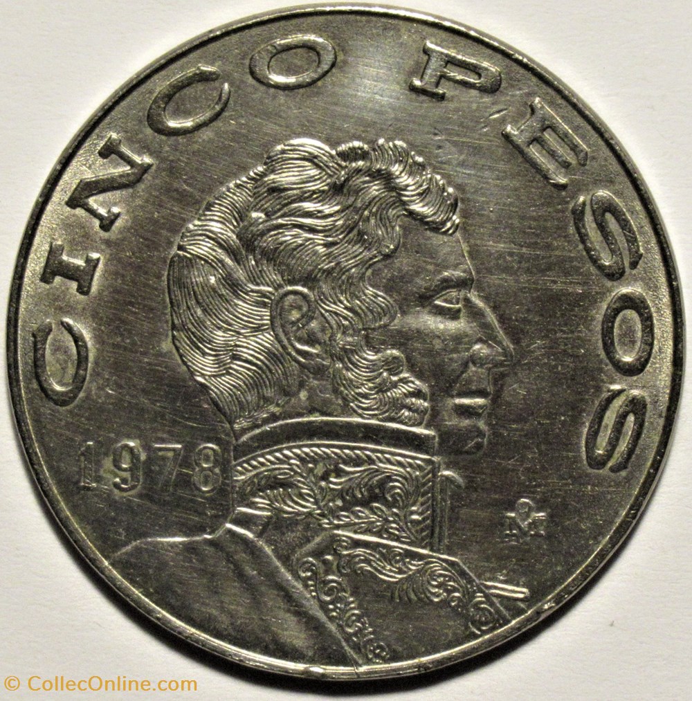 M xico 1978 5 Pesos Vicente Guerrero E U Mexicanos Coins m-xico-1978-5-pesos-vicente-guerrero-e-u-mexicanos-coins