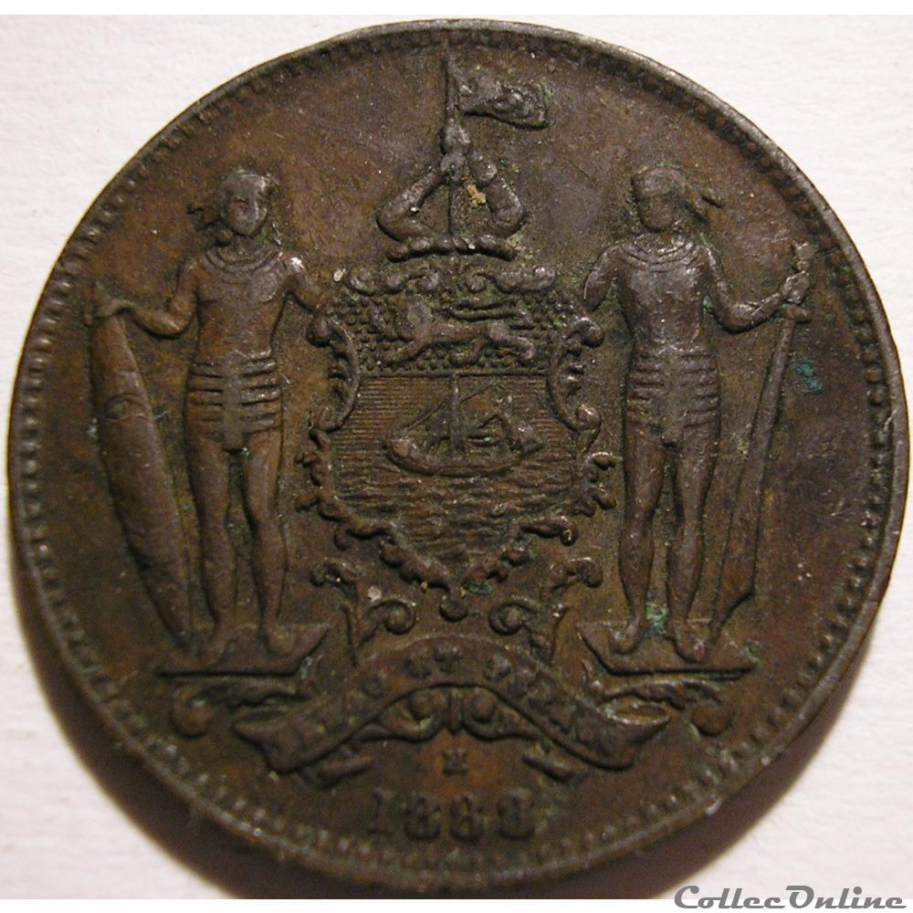 monnaie monde indonesie british north borneo co one cent 1888 borneo