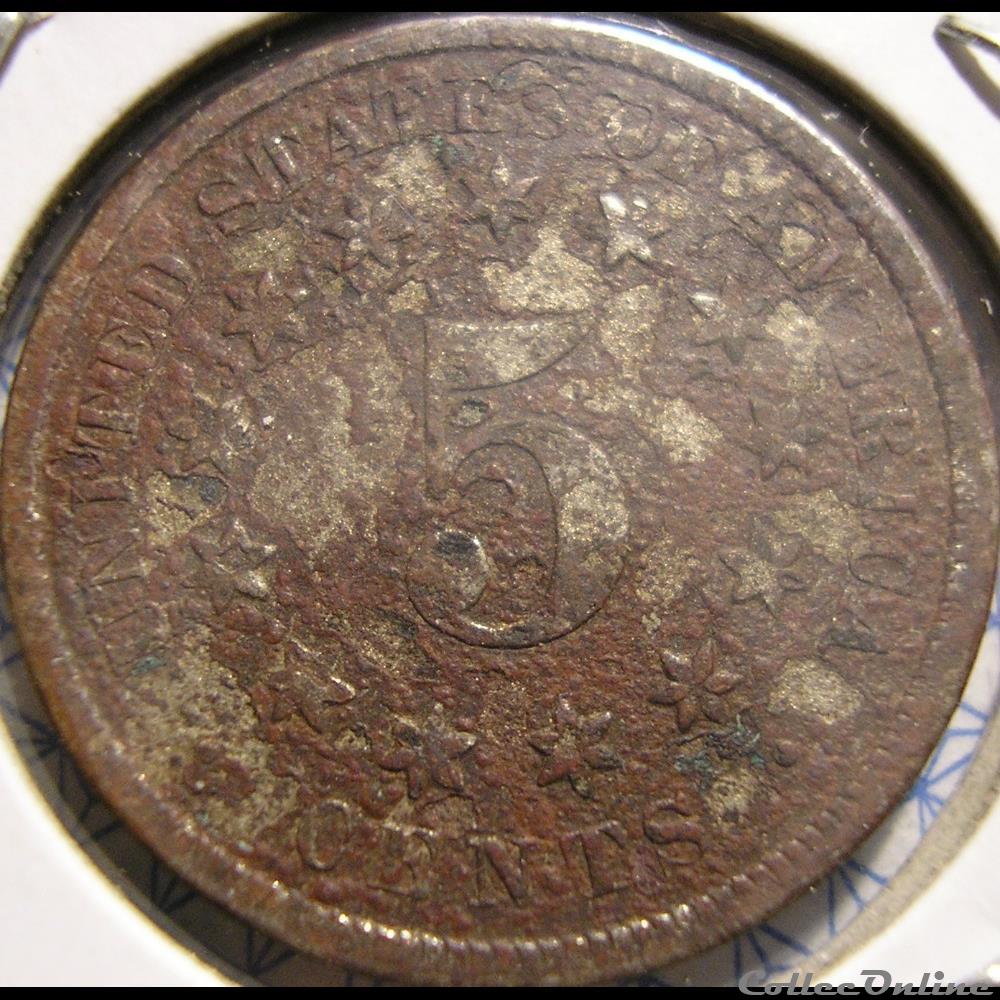 1871 5 Cents 2 monnaie monde etat uni 1871 5 cents