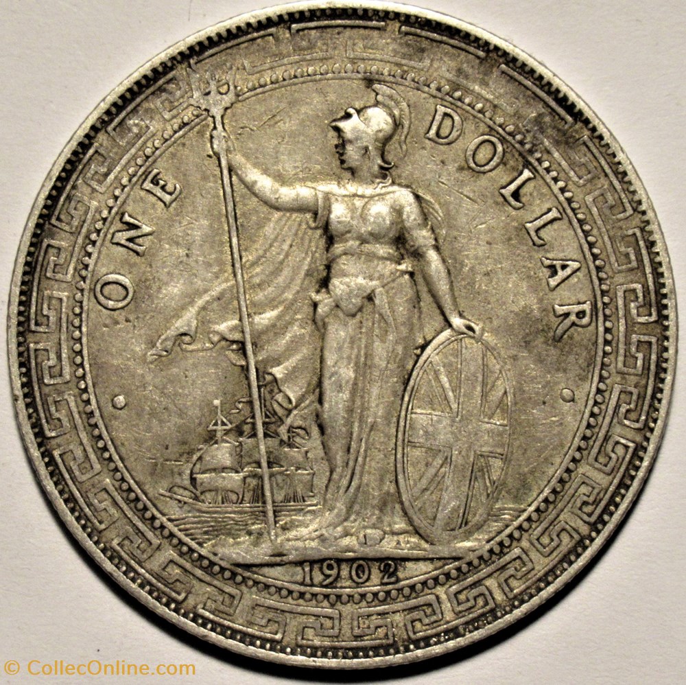 Edward VII - One Trade Dollar 1902 - Bombay Mint monnaies colonies britanniques edward vii one trade dollar 1902 bombay mint