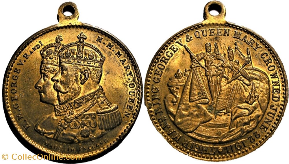 George V & Mary - 1911 Coronation Medalet made in England, UK medaille royaume uni george v mary 1911 coronation medalet made in england uk