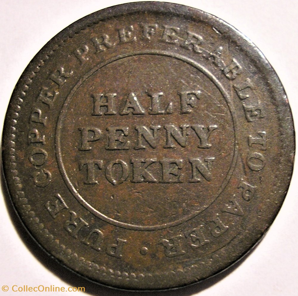 George III - HalfPenny Token (1813) - For General Accommodation monnaies monde canada george iii halfpenny token 1813 for general accommodation