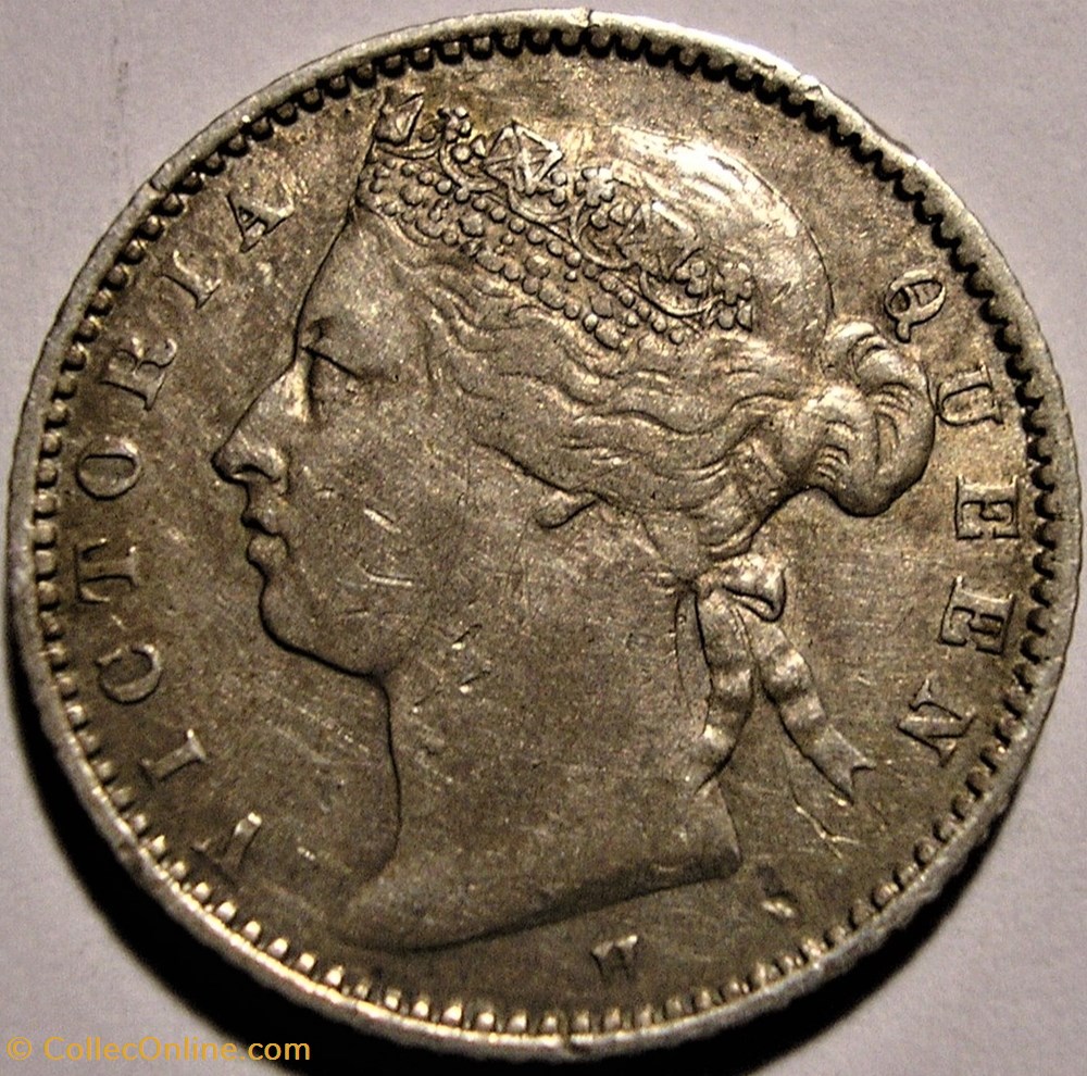 Victoria - 10 Cents 1874 Heaton - Straits Settlements, Malaysia monnaie monde malaisie victoria 10 cents 1874 heaton straits settlements malaysia