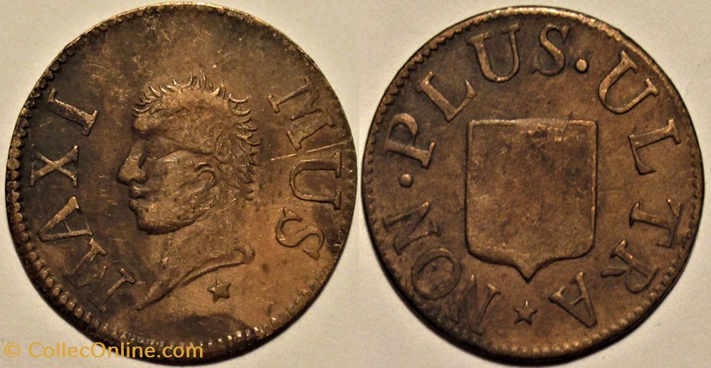 Duc de Reischtadt, "Maximus Non Plus Ultra" - Liard de Lille monnaies paranumismatique jetons poids duc de reischtadt maximus non plus ultra liard de lille