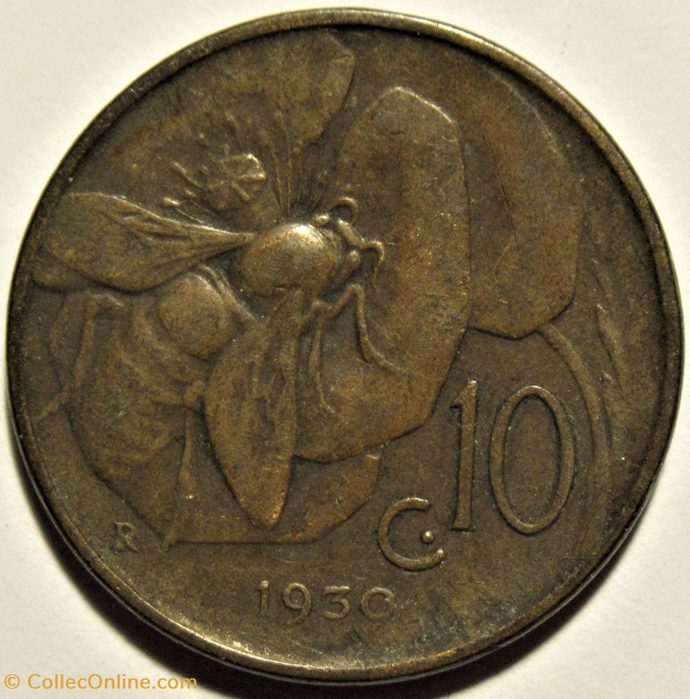 1930 Regno d'Italia, 10 Centesimi, Roma - Vittorio Emanuele III 3 monnaies monde italie 1930 regno italia 10 centesimi roma vittorio emanuele iii