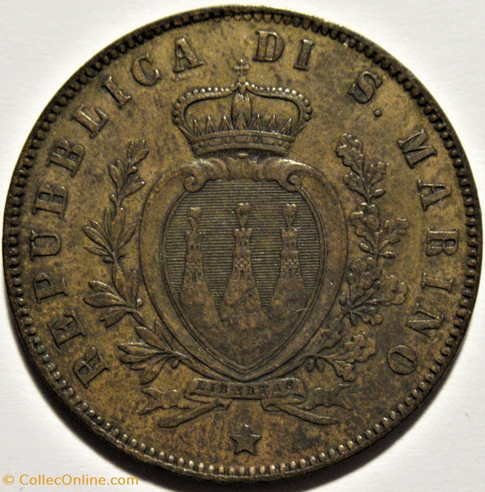 monnaies monde saint 1864 repubblica di san marino 5 centesimi