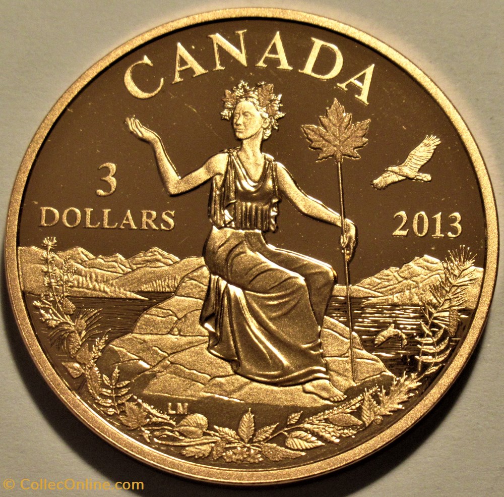 Elizabeth II - 3 Dollars 2013 - Canada Allegory 4 monnaies monde elizabeth ii 3 dollars 2013 canada allegory