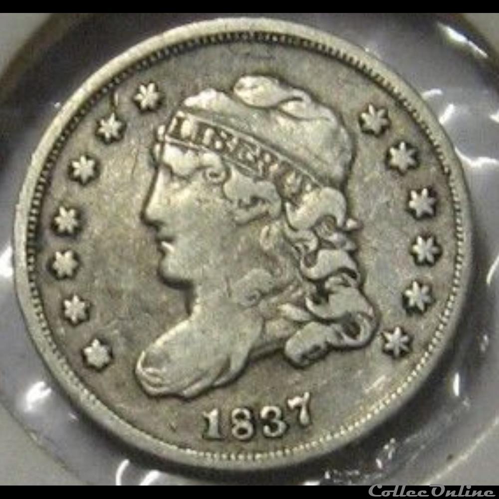 1837 Half Dime - 5 Cents (ex.2) monnaie monde etat uni 1837 half dime 5 cents ex 2
