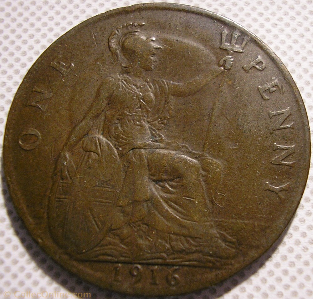 George V - One Penny 1916 - Great Britain monnaie monde royaume uni george v one penny 1916 great britain