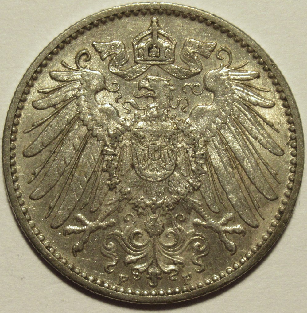 Wilhelm II - 1 Mark 1908, Stuttgart - German Empire monnaies monde allemagne wilhelm ii 1 mark 1908 stuttgart german empire