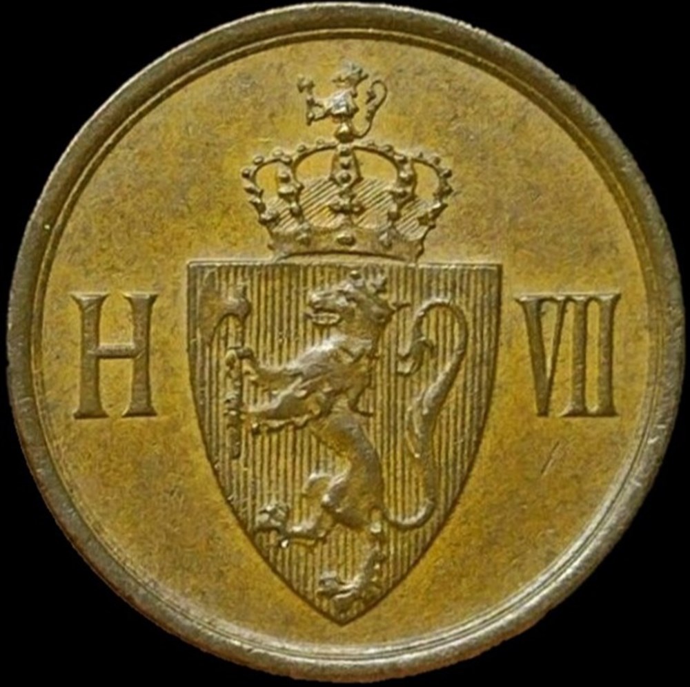 Haakon VII of Norway - 1 Øre 1906 monnaies monde norvege haakon vii of norway 1 re 1906