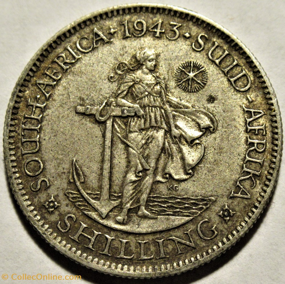 George VI - 1 Shilling 1943 - South Africa 3 monnaies monde afrique du sud george vi 1 shilling 1943 south africa