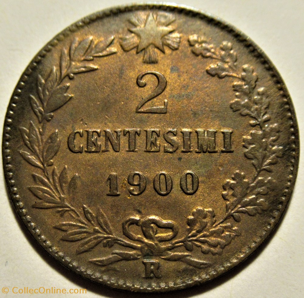 1900 Regno d'Italia, 2 Centesimi, Roma - Umberto I (ex.2) 3 monnaies monde italie 1900 regno italia 2 centesimi roma umberto i ex 2