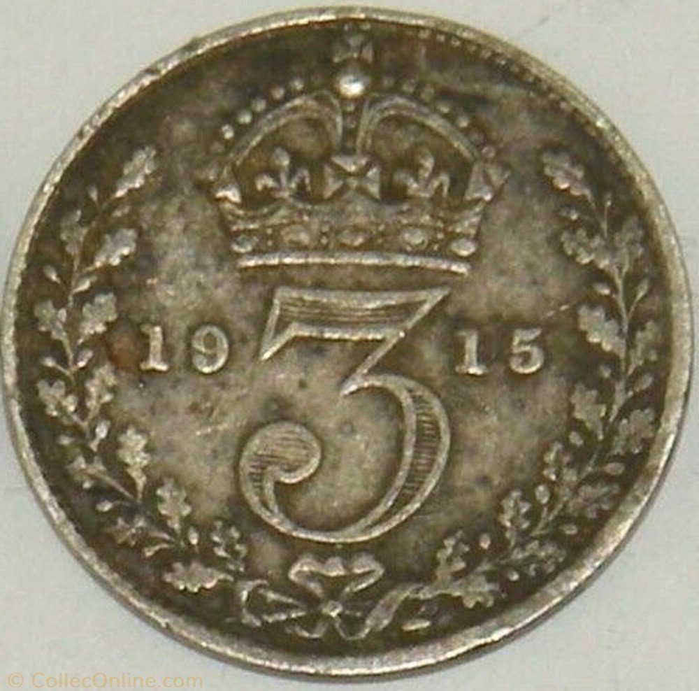 George V - 3 Pence 1915 - United Kingdom (ex.2) monnaies monde royaume george v 3 pence 1915 united kingdom ex 2