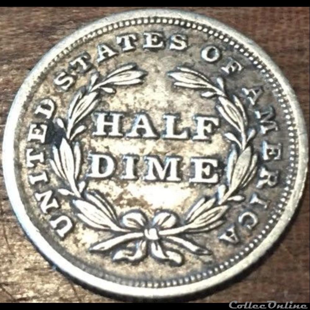 1837 Half Dime No Star - Die crack monnaies monde etats unis 1837 half dime no star die crack
