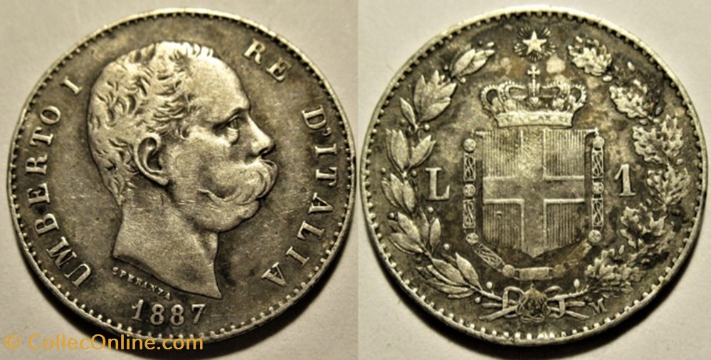 monnaies monde italie 1887 regno italia lira roma umberto i ex 2