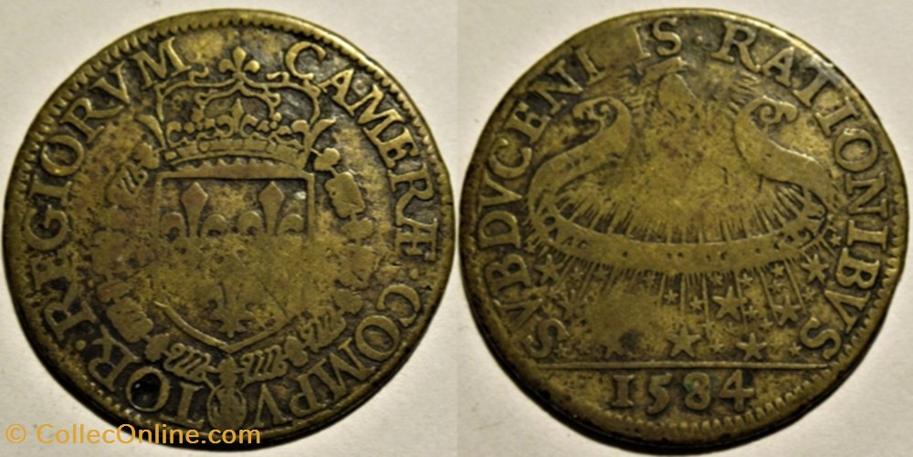 Henri III - 1584, Jeton de la Chambre des Comptes monnaies paranumismatique jetons poids henri iii 1584 jeton de la chambre des comptes