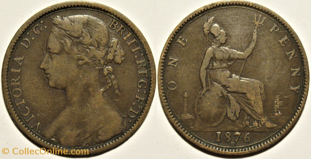 Victoria - One Penny 1876 H - Kingdom of Great Britain monnaies monde royaume uni victoria one penny 1876 h kingdom of great britain