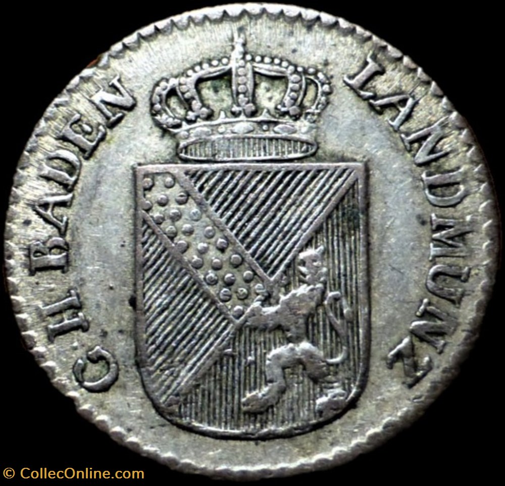 monnaies europe medievale saint empire romain germanique karl i friedrich 6 kreuzer 1808 grand duchy of baden