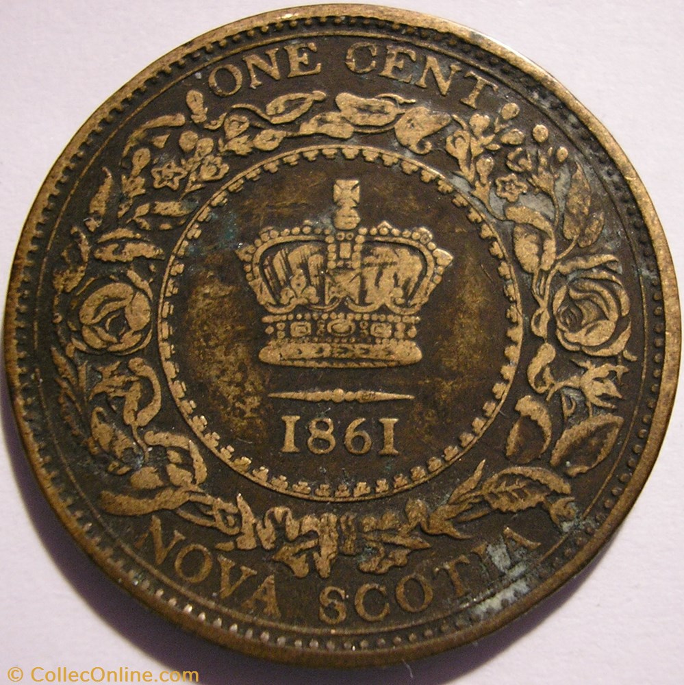 Victoria - One Cent 1861 - Nova Scotia (ex.3) monnaies monde canada victoria one cent 1861 nova scotia ex 3