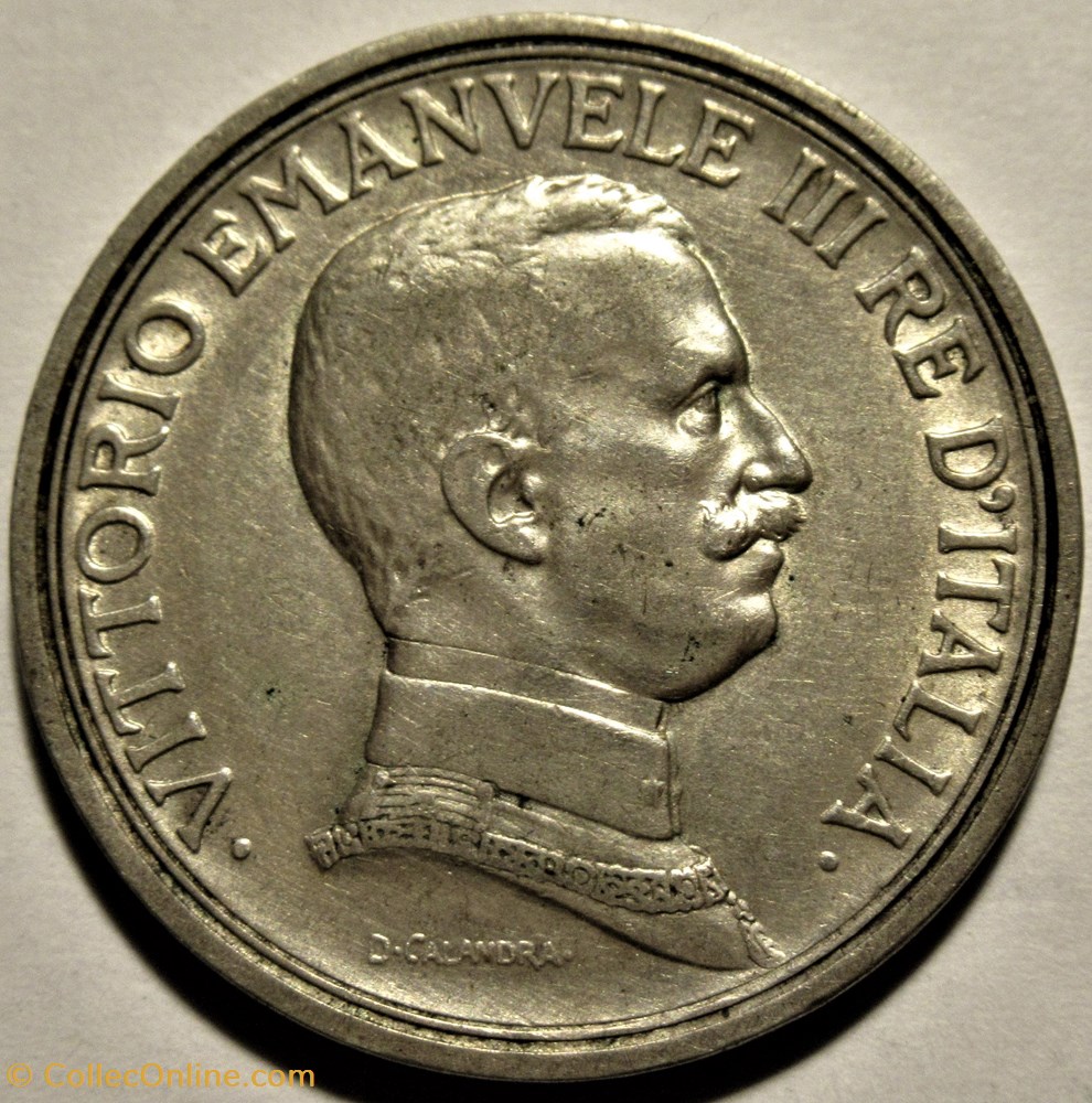 1914 Royaume d'Italie, 2 Lire, Roma - Vittorio Emanuele III monnaies monde 1914 royaume italie 2 lire roma vittorio emanuele iii