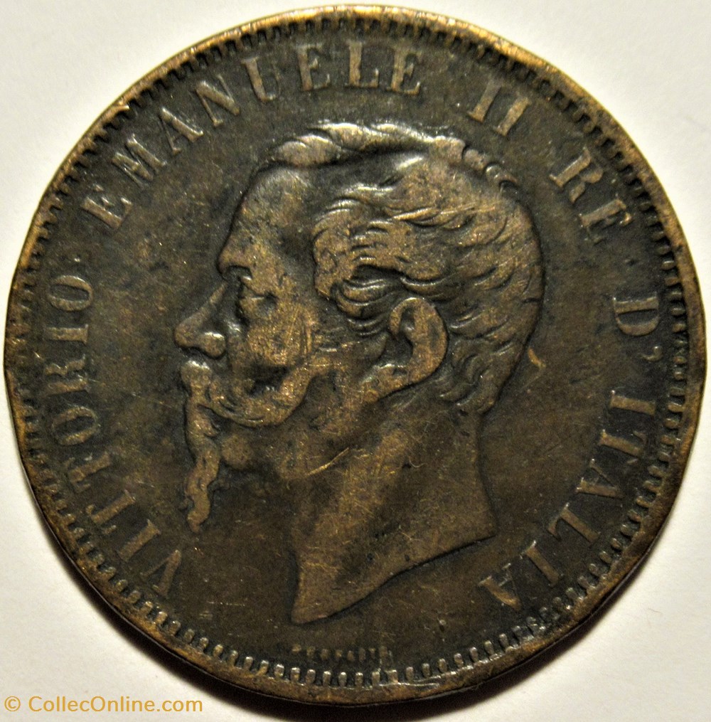 1862 Regno d'Italia, 10 Centesimi Milano - Vittorio Emanuele II 2 monnaies monde italie 1862 regno italia 10 centesimi milano vittorio emanuele ii