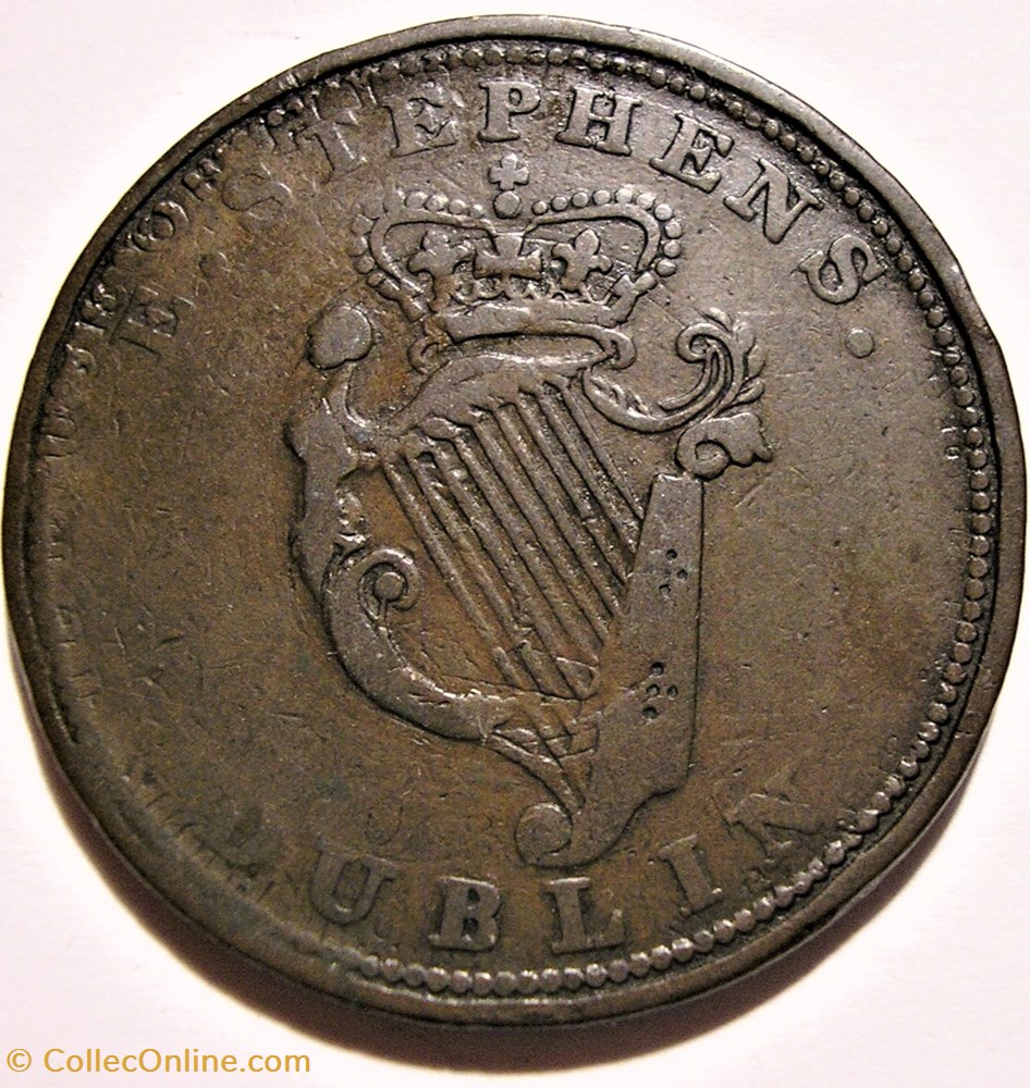 Wellington - One Penny 1814 Token - Dublin, Ireland 2 monnaies monde irlande wellington one penny 1814 token dublin ireland
