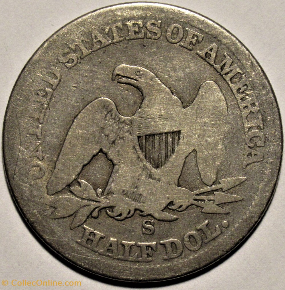 1858 S - Half Dollar monnaies monde etats unis 1858 s half dollar