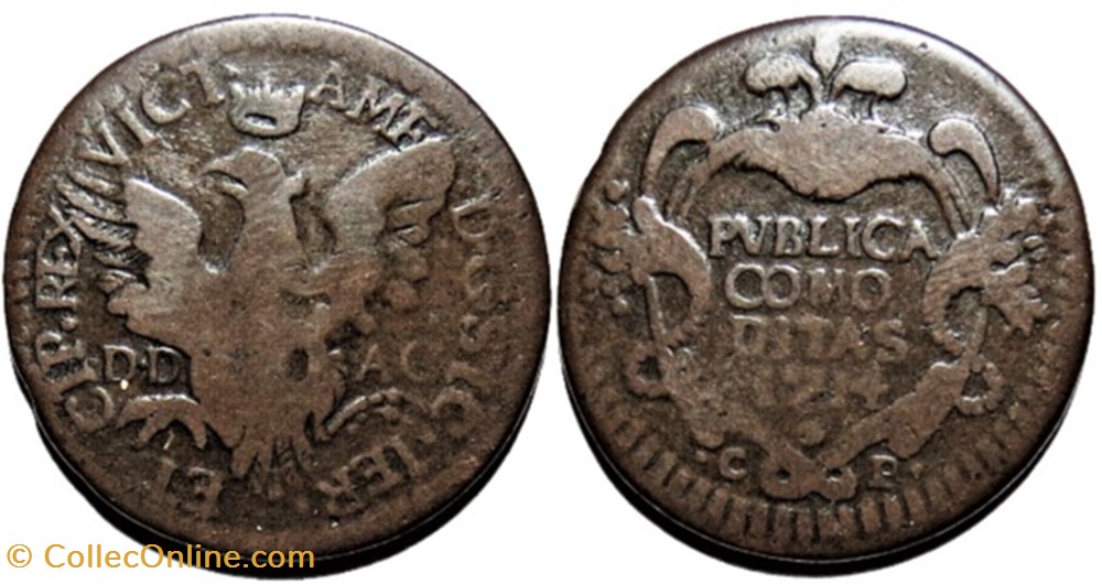 1714 Regno de Sicilia, 1 Grano - Vittorio Amadeo II di Savoia monnaies europe medievale royaume sicile 1714 regno de sicilia 1 grano vittorio amadeo ii di savoia