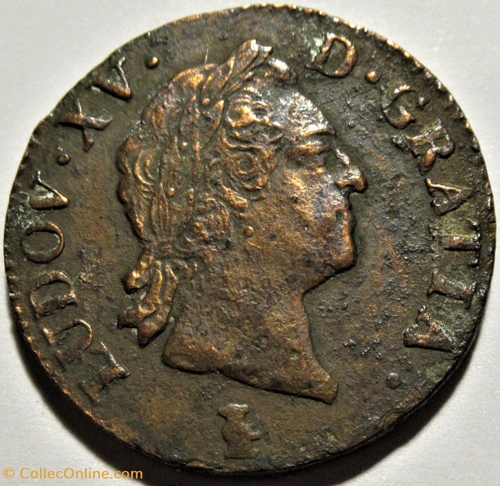 monnaies europe medievale france royales louis xv 1 sol a ecu de troyes 1771