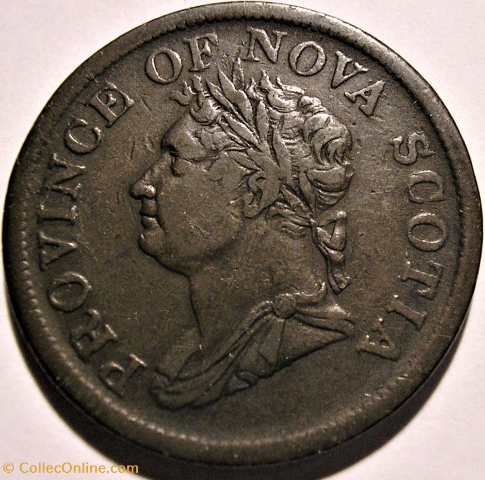 George IV - One Penny Token 1832 - Nova Scotia (ex.3) 4 monnaie monde canadum george iv one penny token 1832 nova scotia ex 3