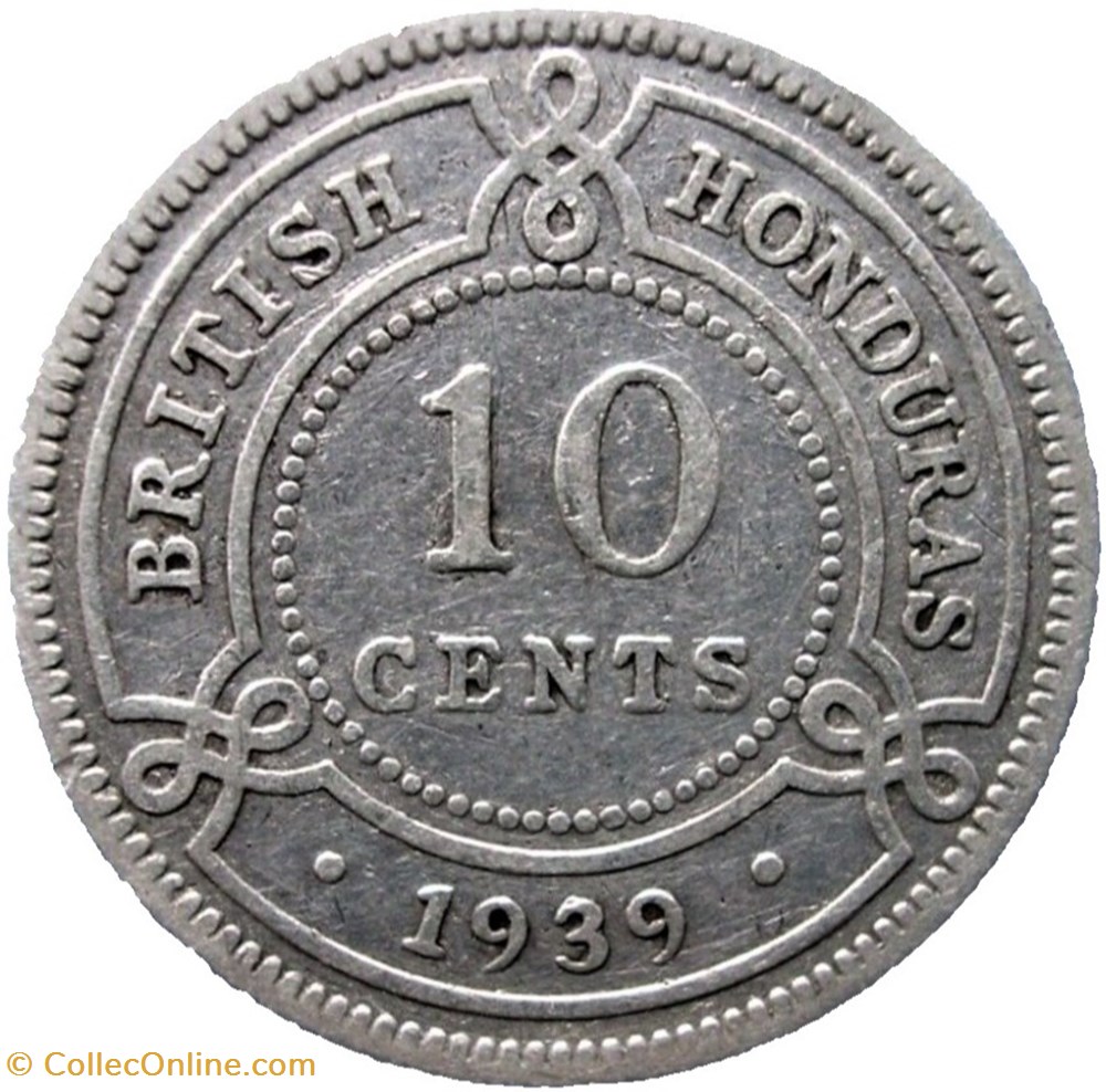 George VI - 10 Cents 1939 Belize 3 monnaies monde george vi 10 cents 1939 belize
