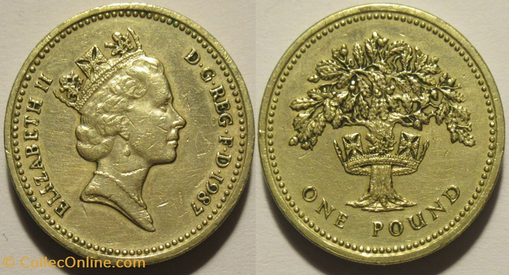 Elizabeth II One Pound 1987 UK Coins World United Kingdom