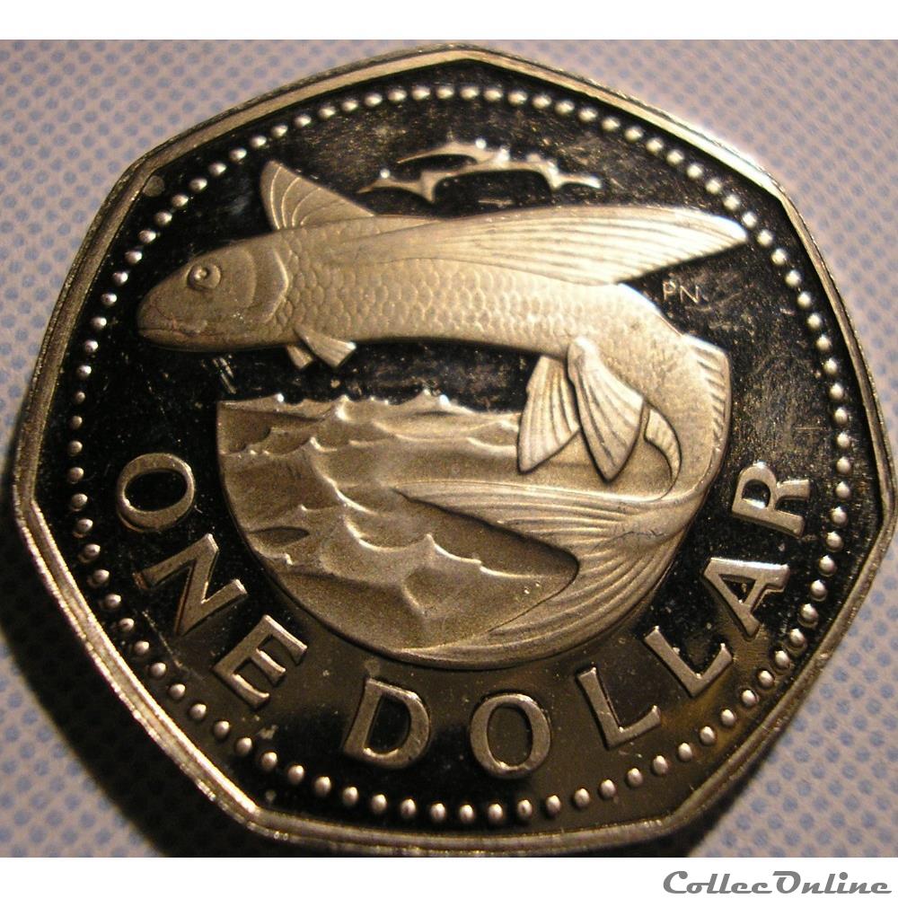 Barbados - One Dollar 1975 3 monnaies monde barbade barbados one dollar 1975