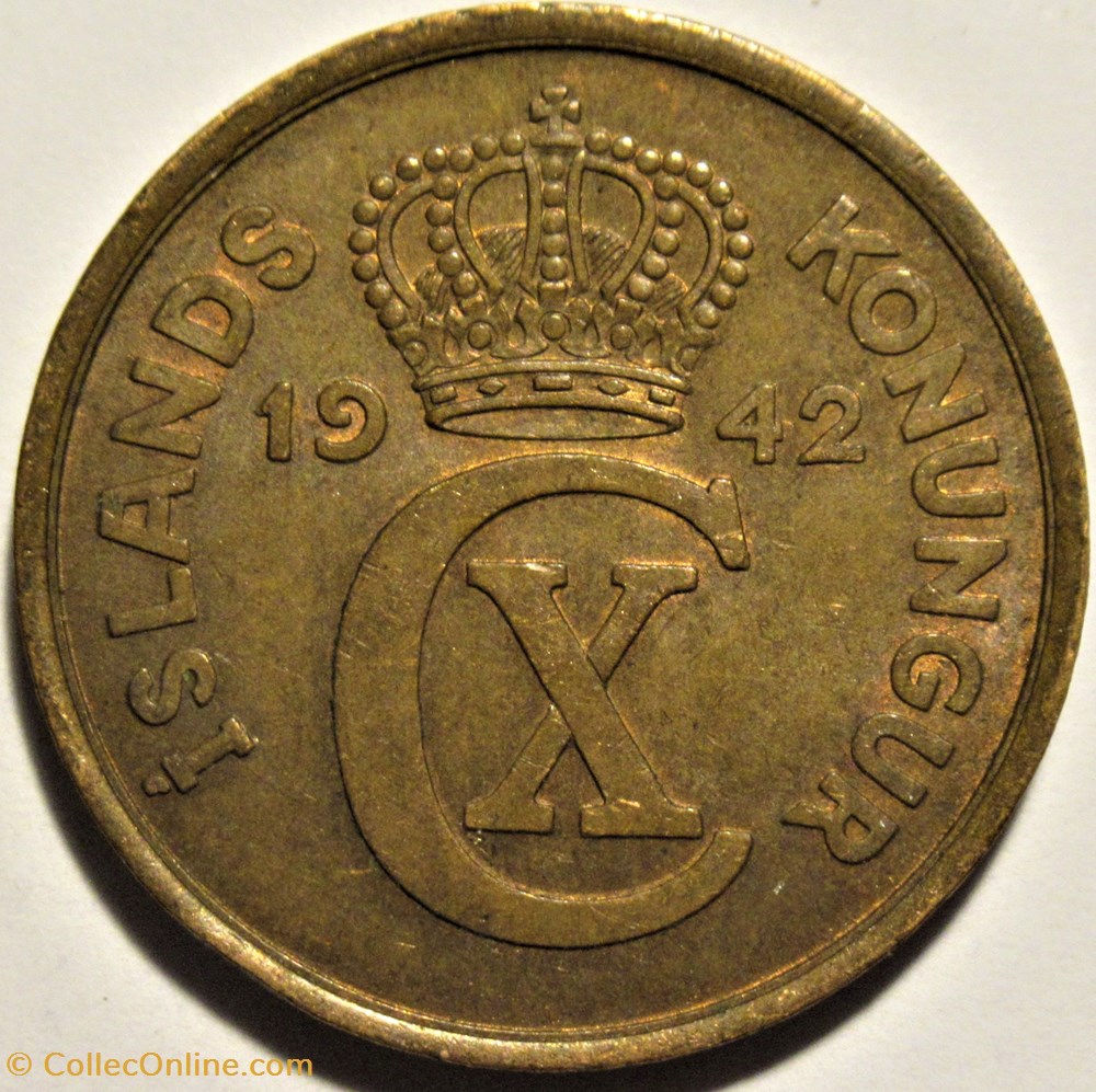 monnaies monde islande christian x of denmark 5 aurar 1942 iceland