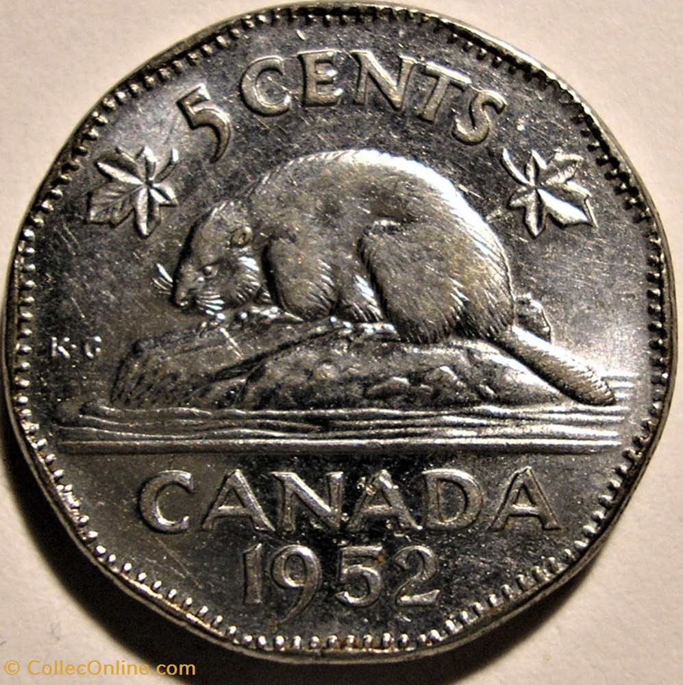 monnaie monde canadum george vi five cents 1952