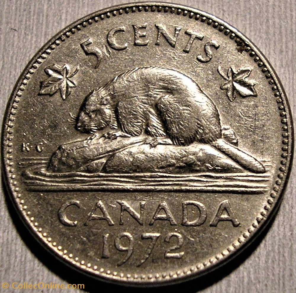 monnaie monde canadum elizabeth ii 5 cents 1972