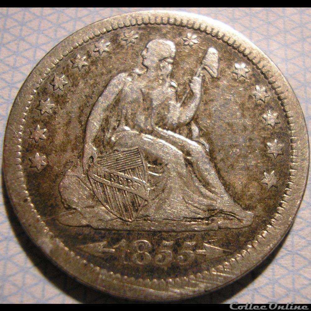 monnaie monde etat uni 1855 quarter dollar 25 cents