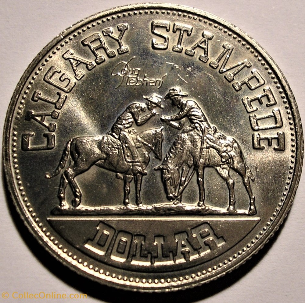 Calgary, Alberta - One Dollar Token 1973 - Stampede Dollar 2 monnaie jeton mereaux calgary alberta one dollar token 1973 stampede dollar