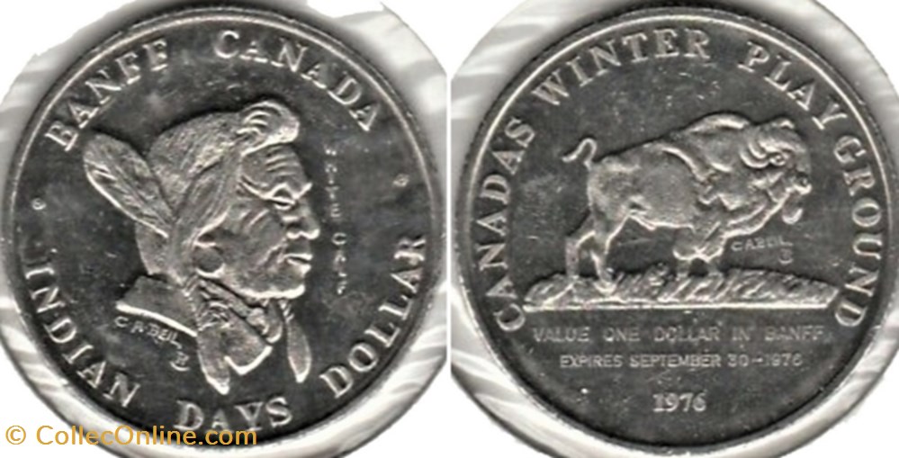 Indian-Days Dollar Token 1976 - Banff, Alberta monnaies jetons mereaux indian days dollar token 1976 banff alberta